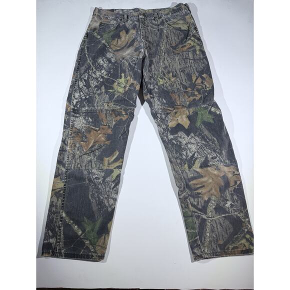 Wrangler Jeans Mens 34x31 Mossy Oak Breakup Camo Hunting Double Knee Work Pants - Picture 1 of 10